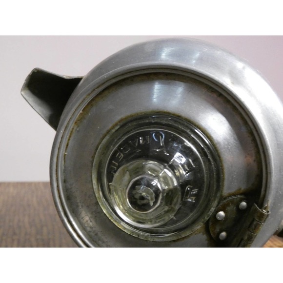 Vintage Pyrex Aluminum Coffee Pot With Wooden Handle & Glass Top *Please Read* - Picture 5 of 8